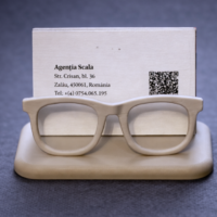 3d druck visitenkartenhalter "optiker & style" – brillengestell design