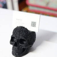 3d druck visitenkartenhalter "tattoo artist skull" – filigranes ornament design