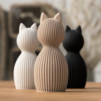 japandi cat – minimalistische 3d druck deko figur